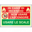 Targa Plexi monofacc. Non usare l'ascensore con fissagg. Invisib.