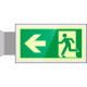 Targa PLexiglass bifacc. uscita di emergenza sn EN ISO 7010 E001