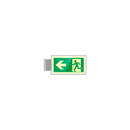 Targa PLexiglass bifacc. uscita di emergenza sn EN ISO 7010 E001