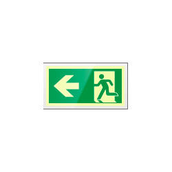 Targa PLexi monof. uscita di emergenza snfiss. inv EN ISO 7010