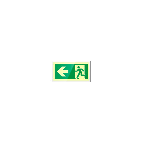 Targa PLexi monof. uscita di emergenza snfiss. inv EN ISO 7010