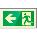 Targa PLexi monof. uscita di emergenza snfiss. inv EN ISO 7010