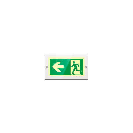 Targa PLexi mono uscita emergenza sn fissaggio a vite EN ISO 7010