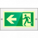 Targa PLexi mono uscita emergenza sn fissaggio a vite EN ISO 7010