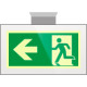 Targa PLexiglass sospesa uscita di emergenza sn EN ISO 7010 E001