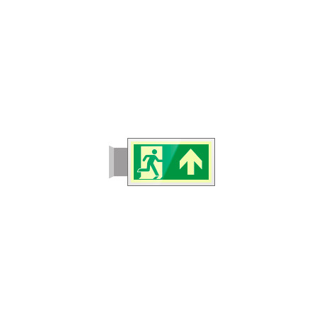 Targa PLexiglass bifacc. uscita emergenza avanti EN ISO 7010 E002