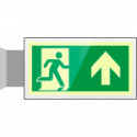 Targa PLexiglass bifacc. uscita emergenza avanti EN ISO 7010 E002