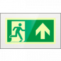 Targa PLexi monof. uscita emergenza avanti fiss. inv EN ISO 7010