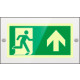 Targa PLexi mono uscita emerg. avanti fissaggio a vite EN ISO 7010