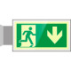Targa PLexiglass bifac. Uscita emergenza indietro EN ISO 7010 E002