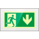 Targa PLexi monof. Uscita emergenza indietro fiss. inv EN ISO 7010