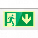 Targa PLexi monof. Uscita emergenza indietro fiss. inv EN ISO 7010