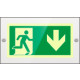 Targa PLexi mono usc. emerg. indietro fissaggio a vite EN ISO 7010