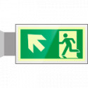 Targa PLexiglass bifac. uscita emergenza sn alto EN ISO 7010 E001