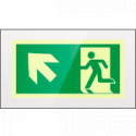 Targa PLexi monof. uscita emergenza sn alto fiss. inv EN ISO 7010