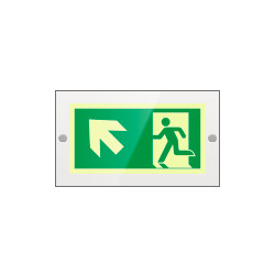 Targa PLexi mono usc. emerg. sn alto fissaggio a vite EN ISO 7010