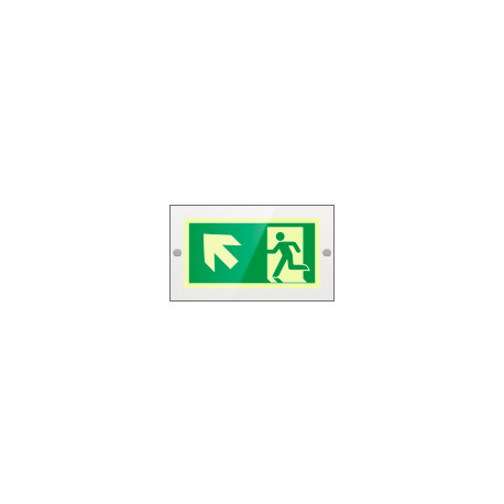 Targa PLexi mono usc. emerg. sn alto fissaggio a vite EN ISO 7010