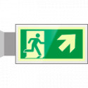 Targa PLexiglass bifac. uscita emergenza ds alto EN ISO 7010 E002