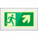 Targa PLexi monof. uscita emergenza ds alto fiss. inv EN ISO 7010