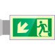 Targa PLexi bifacciale uscita emergenza sn basso EN ISO 7010 E001