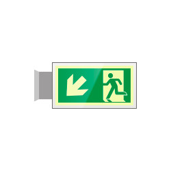 Targa PLexi bifacciale uscita emergenza sn basso EN ISO 7010 E001