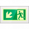 Targa PLexi monof. uscita emergenza sn basso fiss. inv EN ISO 7010