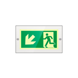 Targa PLexi mono usc. emerg. sn basso fissaggio a vite EN ISO 7010