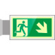 Targa PLexi monof. uscita emergenza ds basso fiss. inv EN ISO 7010