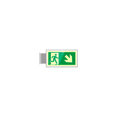 Targa PLexi monof. uscita emergenza ds basso fiss. inv EN ISO 7010