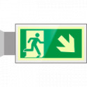 Targa PLexi monof. uscita emergenza ds basso fiss. inv EN ISO 7010