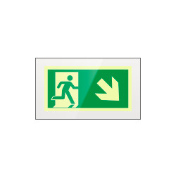 Targa PLexi monof. uscita emergenza ds bassofiss. inv EN ISO 7010