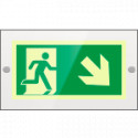 Targa PLexi mono usc. emerg. ds basso fissaggio a vite EN ISO 7010