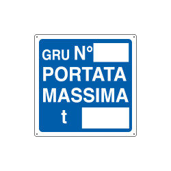 Cartello informazione gru n. portata massima