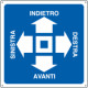 Cartello informazione avanti indietro destra sinistra