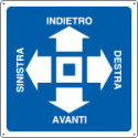 Cartello informazione avanti indietro destra sinistra