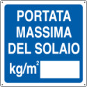 Cartello informazione portata massima solaio kg/m2