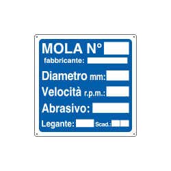 Cartello informazione MOLA N diametro velocita'