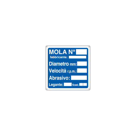 Cartello informazione MOLA N diametro velocita'