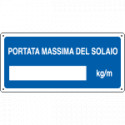 Cartello informazione portata massima del solaio