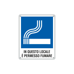 Cartello in questo locale e'permesso fumare