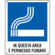 Cartello in questa area permesso fumare