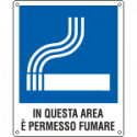 Cartello in questa area permesso fumare