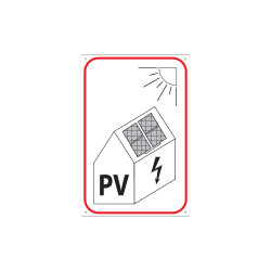 Etichetta autoadesiva" segnalazione impianto fotovoltaico su edificio"
