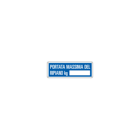 Cartello Portata massima per ripiano
