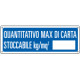 Cartello Quantitativo massimo di carta stoccabile