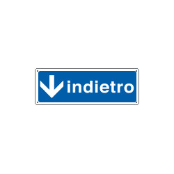 Cartello informazione indietro verso il basso