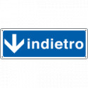 Cartello informazione indietro verso il basso