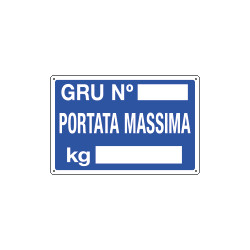 Cartello informazione Gru N. portata massima KG.