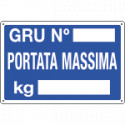 Cartello informazione Gru N. portata massima KG.