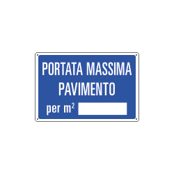 Cartello Portata massima pavimento